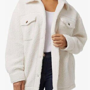 NWOT 32 Degrees Ladies' Cozy Sherpa Shirt Jacket | Cream | Size XS/S
